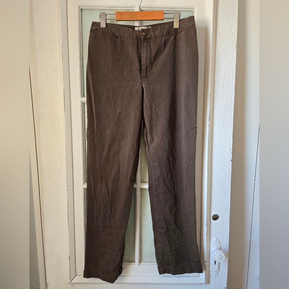 GAP Brown Green Cotton Low Rise Slim Straight Pants Women’s 12R